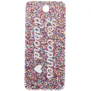 Pendente rettangolare 55x25mm in acrilico - Les copines d'abord - Glitter multicolore