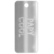 Ciondolo rettangolare 55x25 mm in plexiglass - effetto specchio - Papy cool - Argento x1