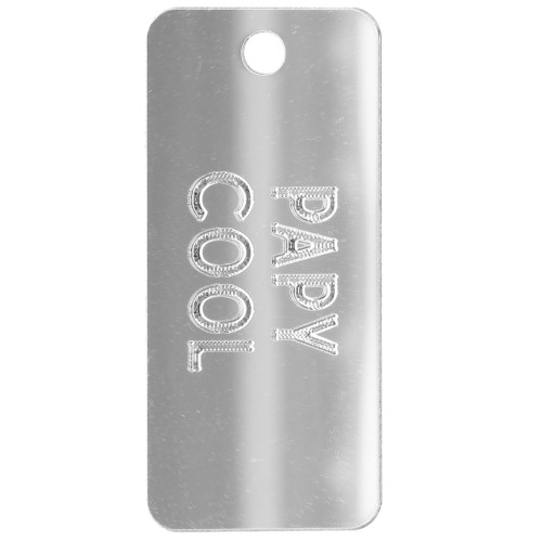 Ciondolo rettangolare 55x25 mm in plexiglass - effetto specchio - Papy cool - Argento x1