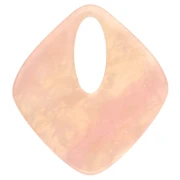 Pendente in acetato a forma di diamante 28x25 mm - Salmone perlato x1