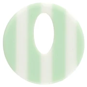 Ciondolo rotondo in acetato da 21 mm - Strisce verde chiaro - Ecrù x1