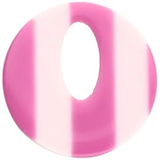 Ciondolo cavo rotondo da 21 mm in acetato - Bianco a righe - Magenta x1