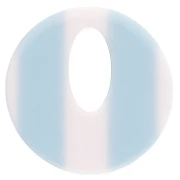 Ciondolo rotondo in acetato da 21 mm - Bianco - Strisce azzurre x1