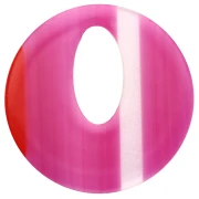 Ciondolo rotondo cavo in acetato da 21 mm - Strisce fucsia - rosso - bianco x1