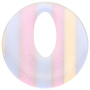 Ciondolo rotondo cavo in acetato da 21 mm - AB trasparente a strisce x1