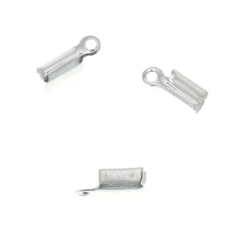 Chiudicordoncino tondo mm. 1 argentato x20