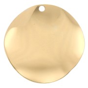 Oro 24 Carati - Pendente rotondo ondulato 21 mm - Dorato con oro fino x1 Pendente rotondo ondulato 21 mm - Dorato con oro fino x1