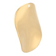 Pendente rotondo ondulato 21 mm - Dorato con oro fino x1