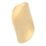 Pendente rotondo ondulato 21 mm - Dorato con oro fino x1