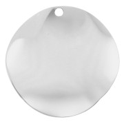 Pendente rotondo ondulato da 21 mm - Placcato in argento fino x1