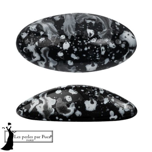 Athos 3D di Puca® - cabochon ovale in vetro 20x10 mm - Enamel Grey x1