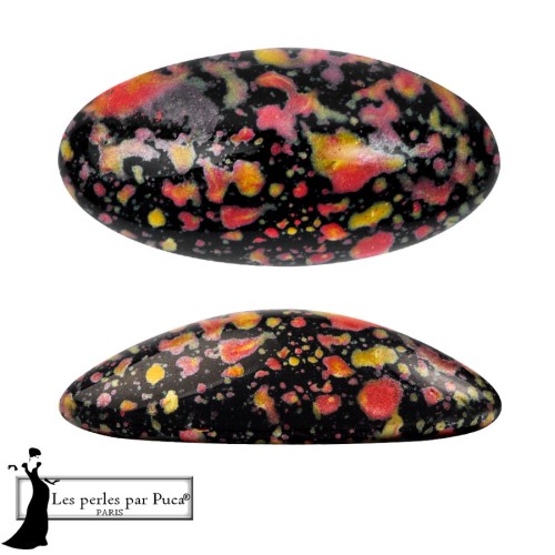 Athos 3D di Puca® - cabochon ovale in vetro 20x10 mm - Smalto arancione x1