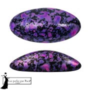 Athos 3D di Puca® - cabochon ovale in vetro 20x10 mm - Smalto viola e rosa x1