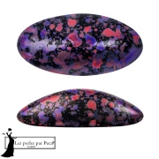 Athos 3D di Puca® - cabochon ovale in vetro 20x10 mm - Smalto viola e rosso x1