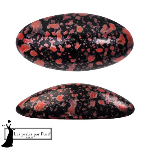 Athos 3D di Puca® - cabochon ovale in vetro 20x10 mm - Enamel Red x1