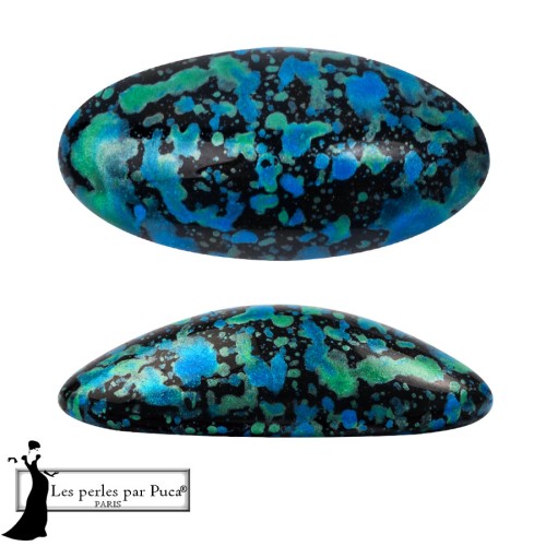 Athos 3D by Puca® cabochon ovale in vetro 20x10 mm - Smalto turchese x1