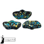 Perla in vetro Delos® di Puca® 6x11 mm - Enamel Blue Yellow x10 g
