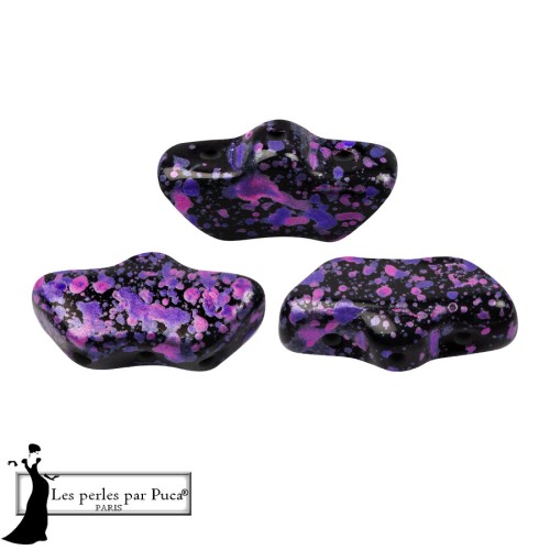 Perla in vetro Delos® di Puca® 6x11 mm - Smalto viola e rosa x10 g
