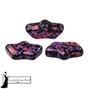 Perla in vetro Delos® di Puca® 6x11 mm - Smalto viola e rosso x10 g