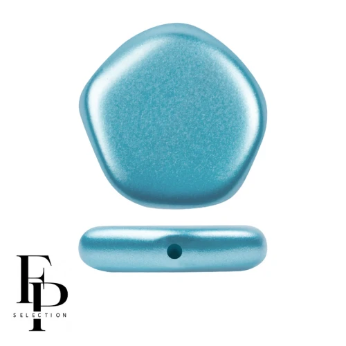 Perla di vetro pentagonale 15x15 mm The Cute Polygon - Pastel Aqua x4