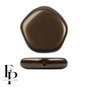 Perla di vetro pentagonale 15x15 mm Il Poligono Carino - Bronzo Pastello x4