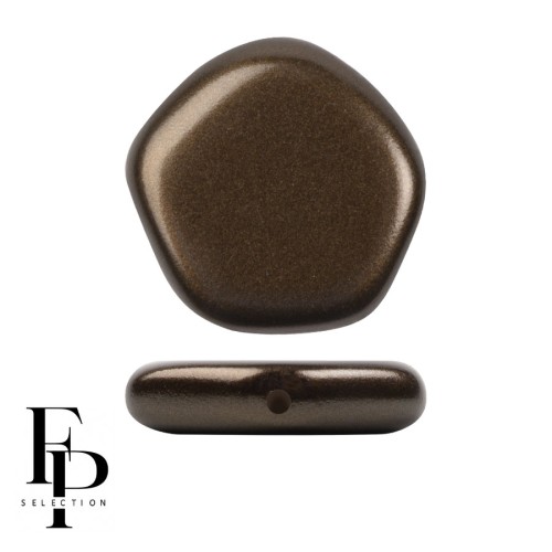 Perla di vetro pentagonale 15x15 mm Il Poligono Carino - Bronzo Pastello x4