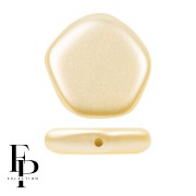Perla di vetro pentagonale 15x15 mm Il poligono carino - Crema pastello x4