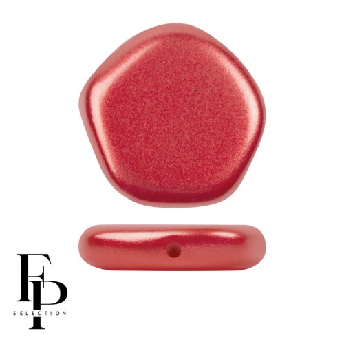 Perla di vetro pentagonale 15x15 mm The Cute Polygon - Pastel Dark Coral x4