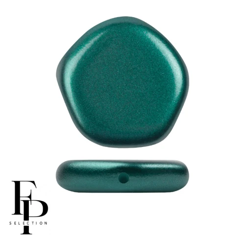 Perla di vetro pentagonale 15x15 mm Il poligono carino - Smeraldo pastello x4