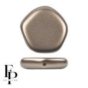Perla di vetro pentagonale 15x15 mm Il Poligono Carino - Pastello Marrone Chiaro Coco x4