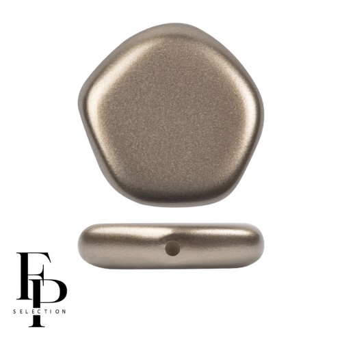 Perla di vetro pentagonale 15x15 mm Il Poligono Carino - Pastello Marrone Chiaro Coco x4