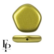Perla di vetro pentagonale 15x15 mm Il poligono carino - Lime pastello x4
