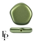 Perla di vetro pentagonale 15x15 mm Il poligono carino - Olivina pastello x4