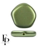 Perla di vetro pentagonale 15x15 mm Il poligono carino - Olivina pastello x4