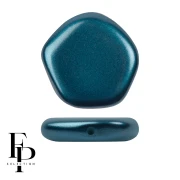 Perla di vetro pentagonale 15x15 mm The Cute Polygon - Pastel Petrol x4