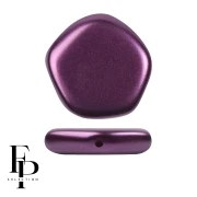 Perla di vetro pentagonale 15x15 mm The Cute Polygon - Pastel Bordeaux x4