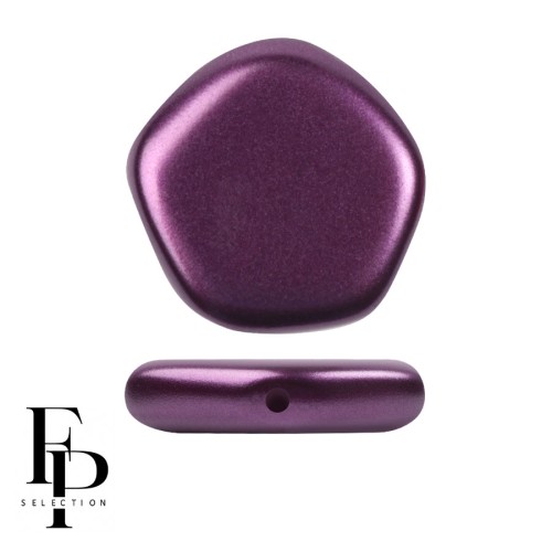 Perla di vetro pentagonale 15x15 mm The Cute Polygon - Pastel Bordeaux x4