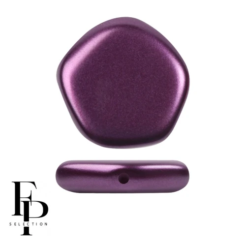 Perla di vetro pentagonale 15x15 mm The Cute Polygon - Pastel Bordeaux x4