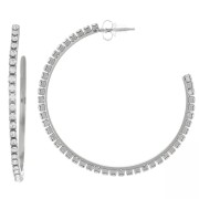Regalo - Orecchini a cerchio in ossido di zirconio da 51 mm - Acciaio inossidabile 316L x2