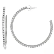 Regalo - Orecchini a cerchio in ossido di zirconio da 51 mm - Acciaio inossidabile 316L x2
