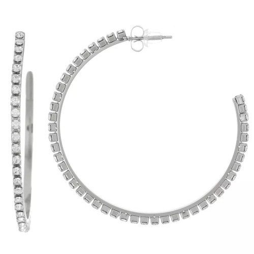 Regalo - Orecchini a cerchio in ossido di zirconio da 51 mm - Acciaio inossidabile 316L x2