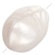 Perle acriliche irregolari 19x14,5 mm - Bianco perlato x4