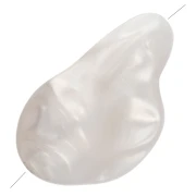 Perla acrilica irregolare 34x21 mm - Bianco perlato x1