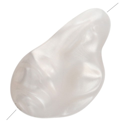 Perla acrilica irregolare 34x21 mm - Bianco perlato x1