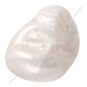 Perla acrilica irregolare 30x23 mm - Bianco perlato x1