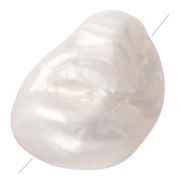 Perla acrilica irregolare 30x23 mm - Bianco perlato x1