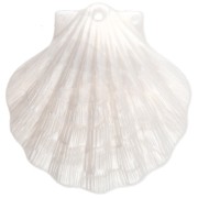 ciondolo - Pendente a conchiglia 41x40 mm, acrilico - Bianco perlato x1 Pendente a conchiglia 41x40 mm, acrilico - Bianco perlato x1