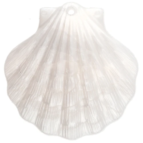 Pendente a conchiglia 41x40 mm, acrilico - Bianco perlato x1