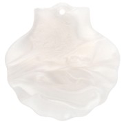Pendente a conchiglia 41x40 mm, acrilico - Bianco perlato x1