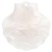 Pendente a conchiglia 41x40 mm, acrilico - Bianco perlato x1
